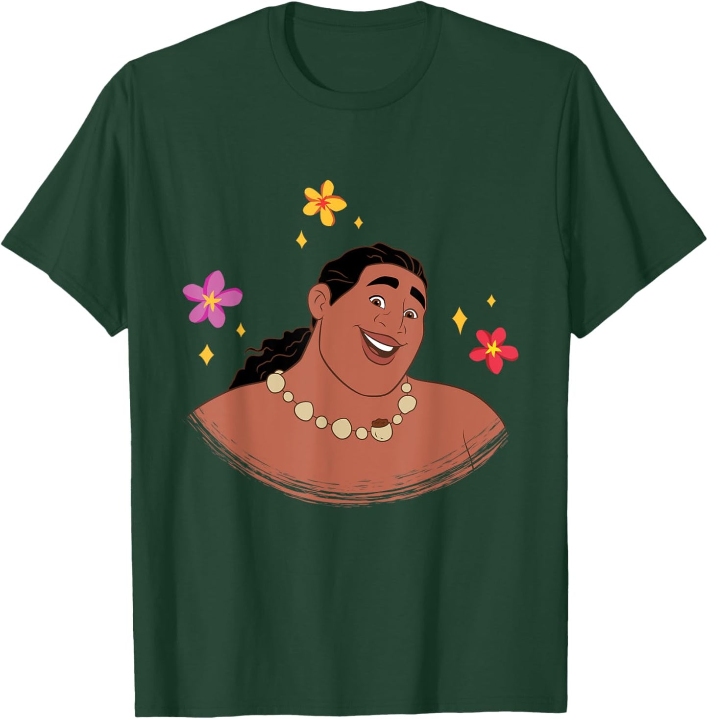 Disney Moana 2 Big Face Moni Tropical Flowers Costume T-Shirt - T-Shirt | Forest
