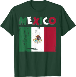 Mexico Vintage Mexican Flag Pride Hat Jersey T-Shirt - T-Shirt | Forest