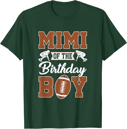 Mimi Of The Birthday Boy Football Party Family Matching T-Shirt - T-Shirt | Forest