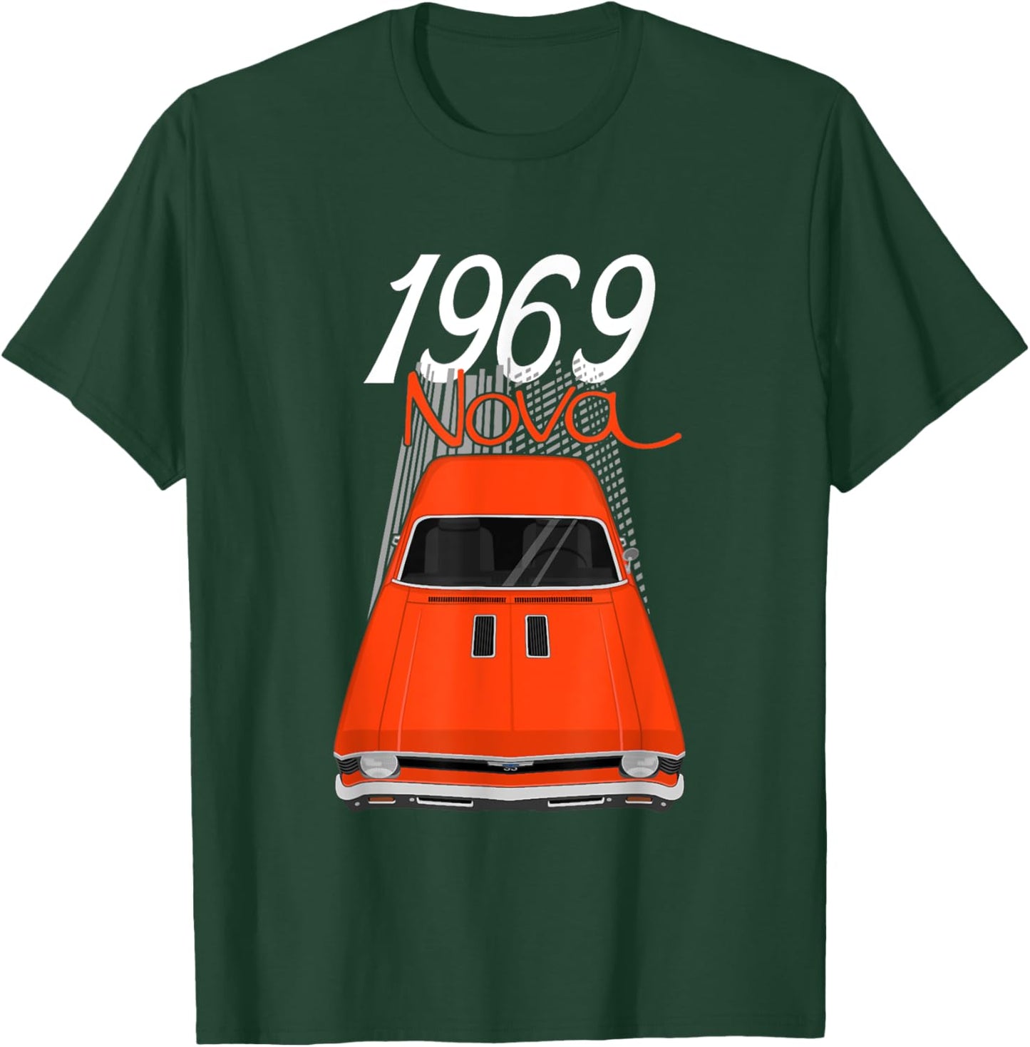 1969 69 Chevys Nova 2 Classic Car Old School Muscle Car T-Shirt - T-Shirt | Forest