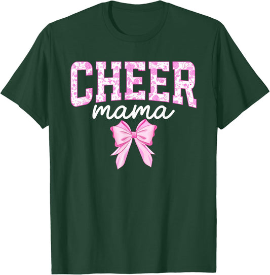 Cheer Mom Of A Cheerleader Mama Coquette Cheerleading Mom T-Shirt - T-Shirt | Forest