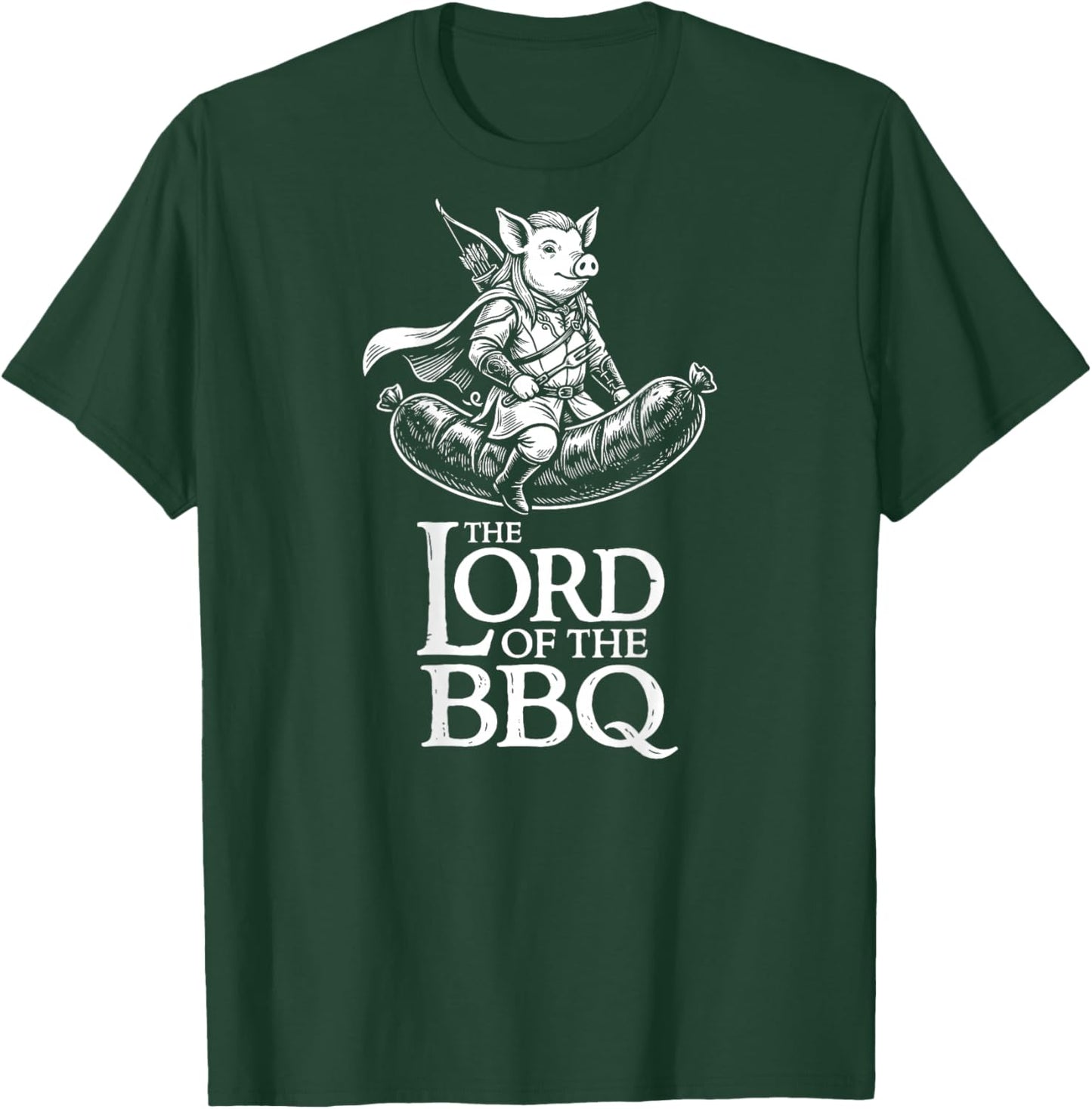 Lord of The BBQ, Barbecue, Humour, Funny Saucisse, Rigolo T-Shirt - T-Shirt | Forest