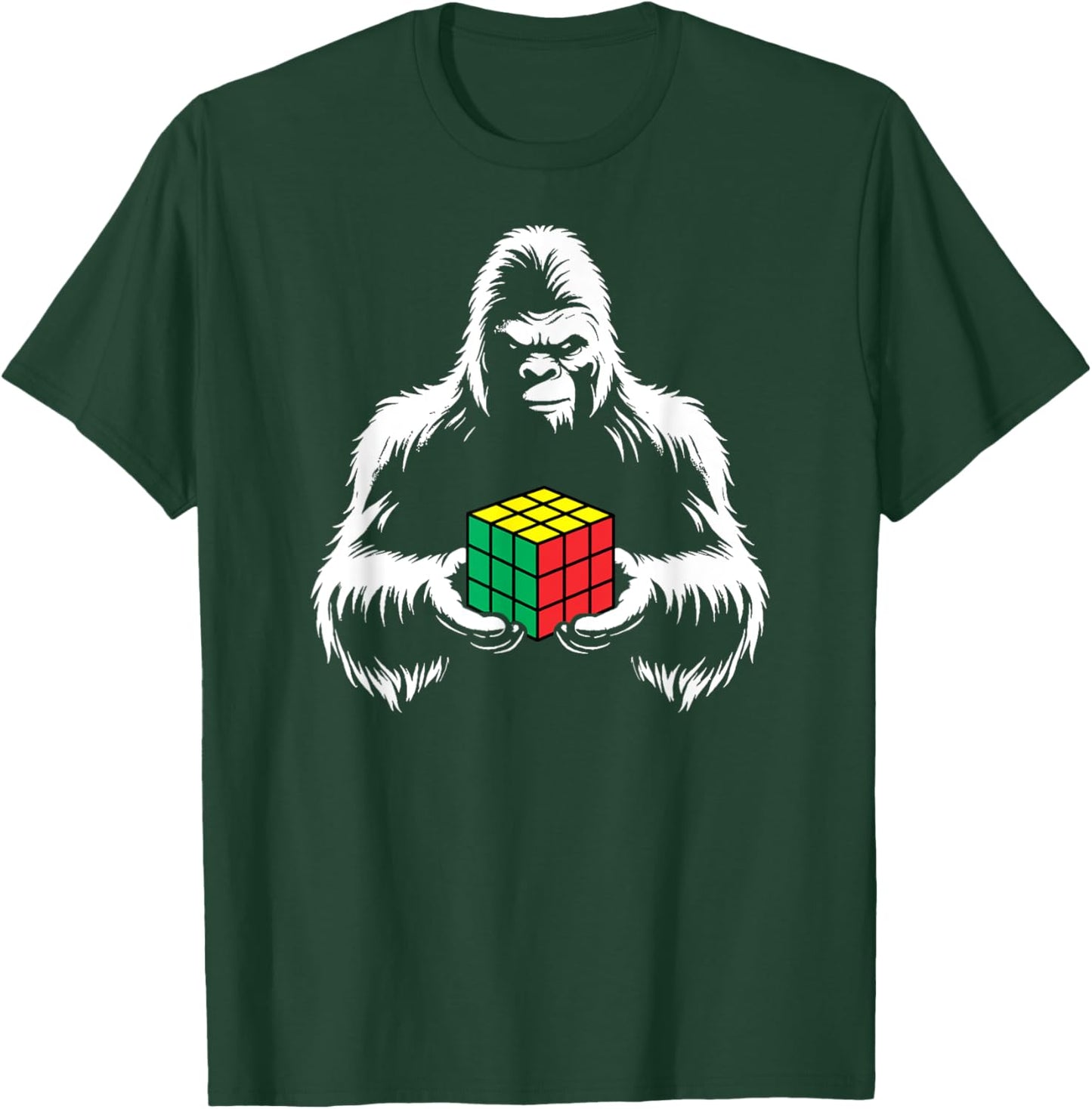 Competitive Puzzle Cube Sasquatch Bigfoot Speed Cubing T-Shirt - T-Shirt | Forest
