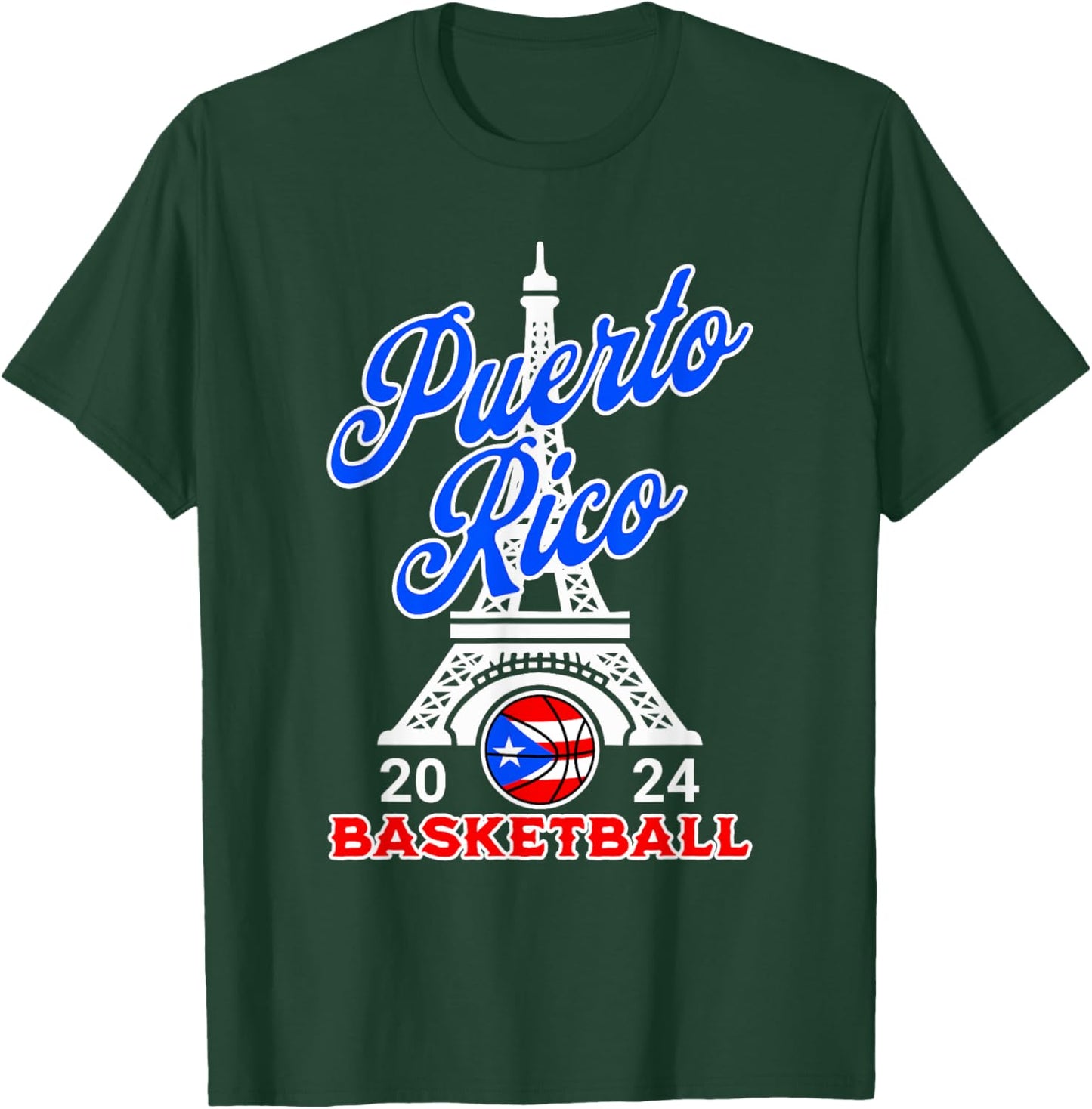 Puerto Rican Pride Basketball Sport Puerto Rico Flag Boricua T-Shirt - T-Shirt | Forest