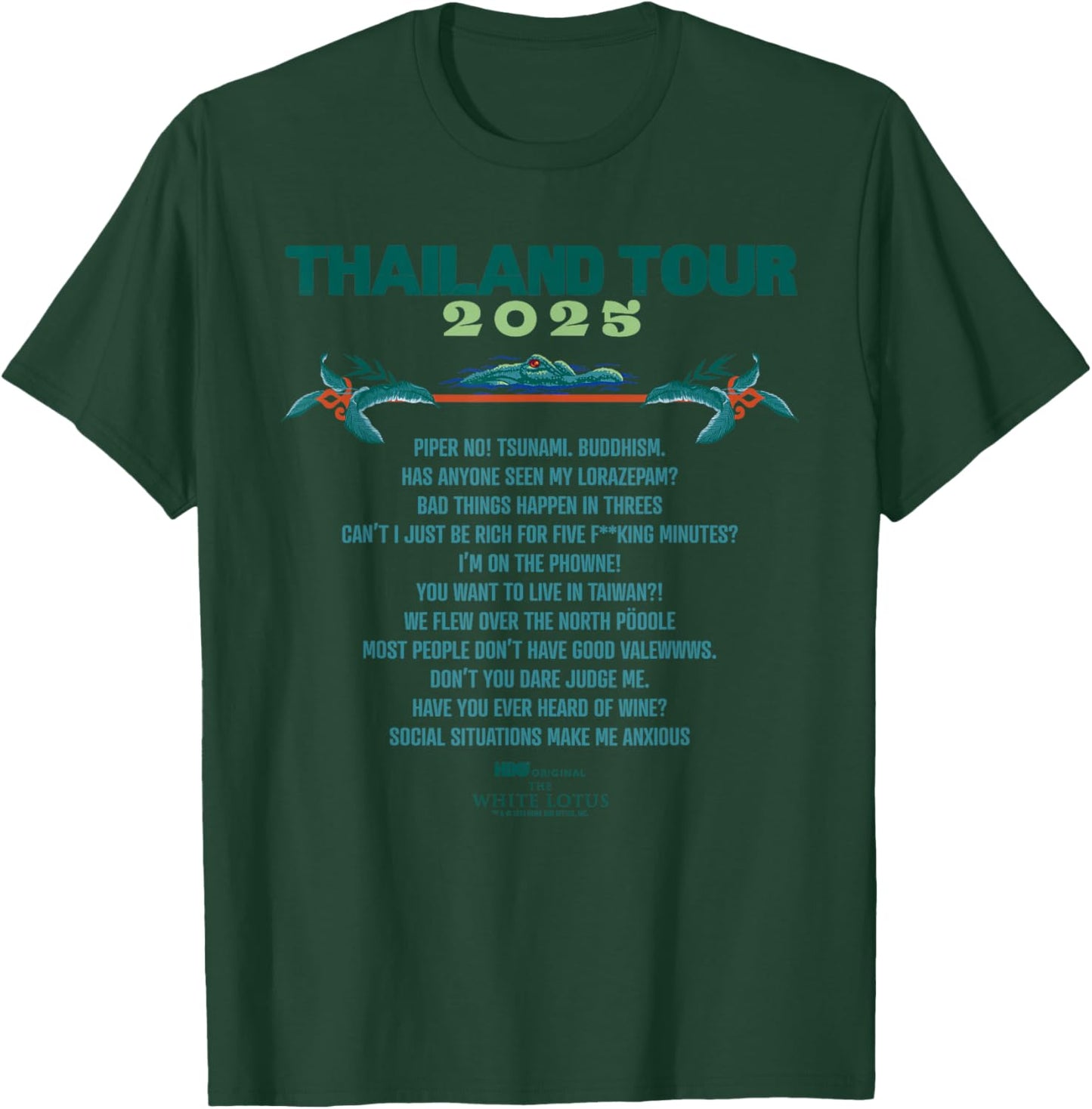 The White Lotus Thailand Quote Tour Officially Licensed T-Shirt - T-Shirt | Forest