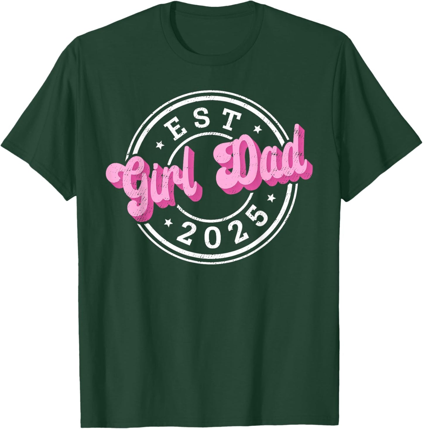 Girl Dad Fathers Day Dad Daughter, Dad of Girls Outnumbered T-Shirt - T-Shirt | Forest