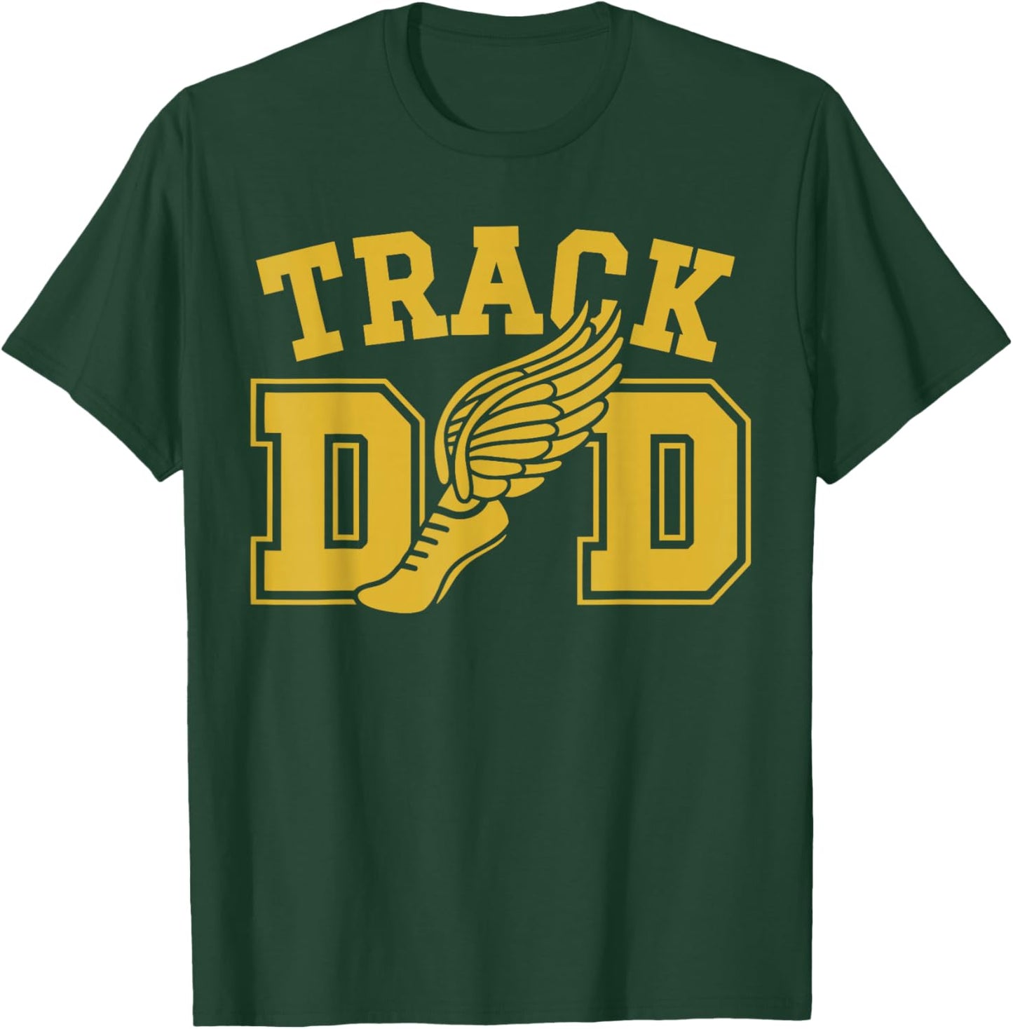 Track Dad Groovy Track & Field Athlete Family Matching Sport T-Shirt - T-Shirt | Forest