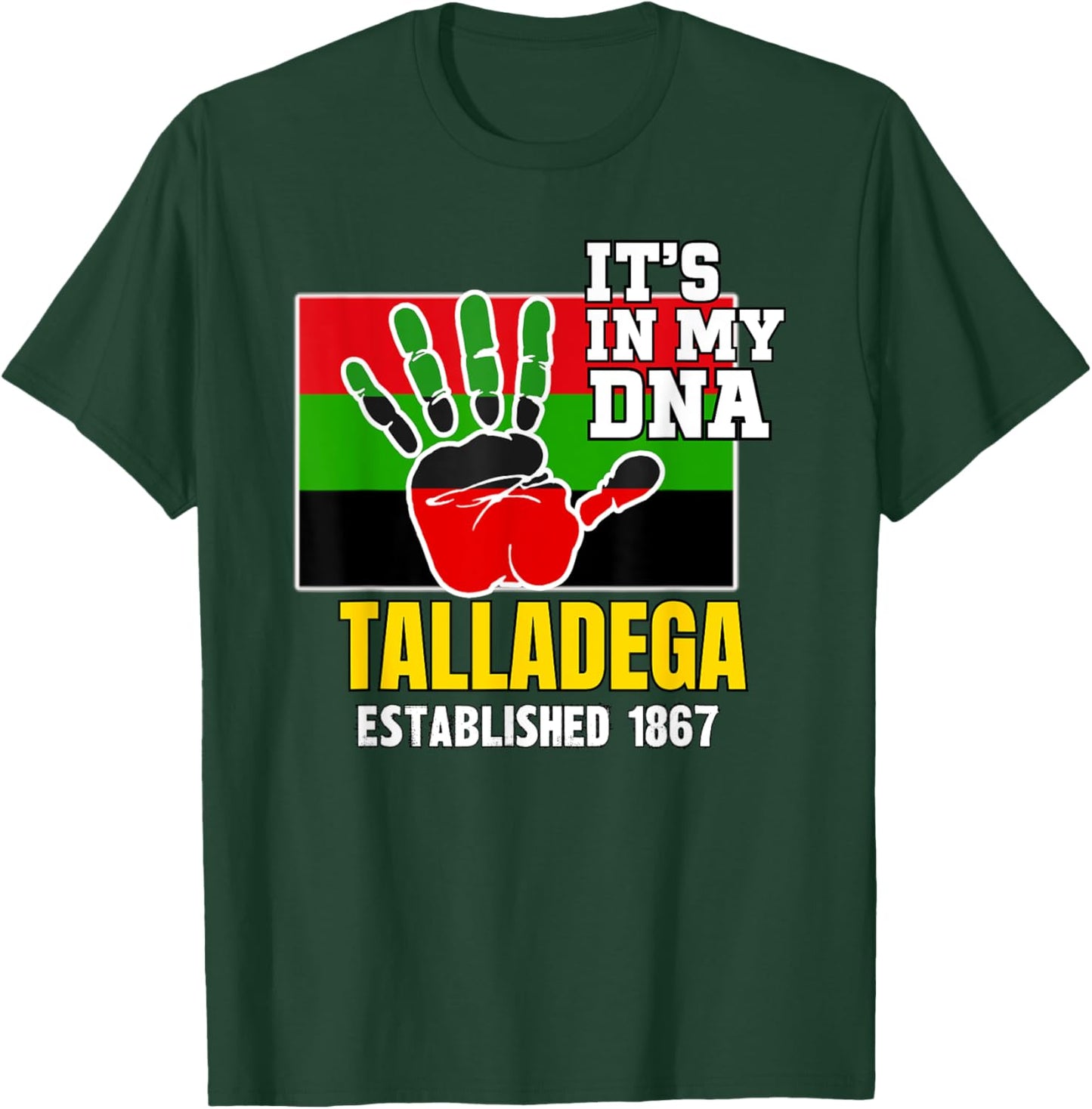 Talladega, TC, Red, Black and Green HBCU T-Shirt - T-Shirt | Forest