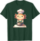 Cute Kawaii Axolotl Chef - -Adults and Kids - Black - Small - Short Sleeve T-Shirt - T-Shirt | Forest