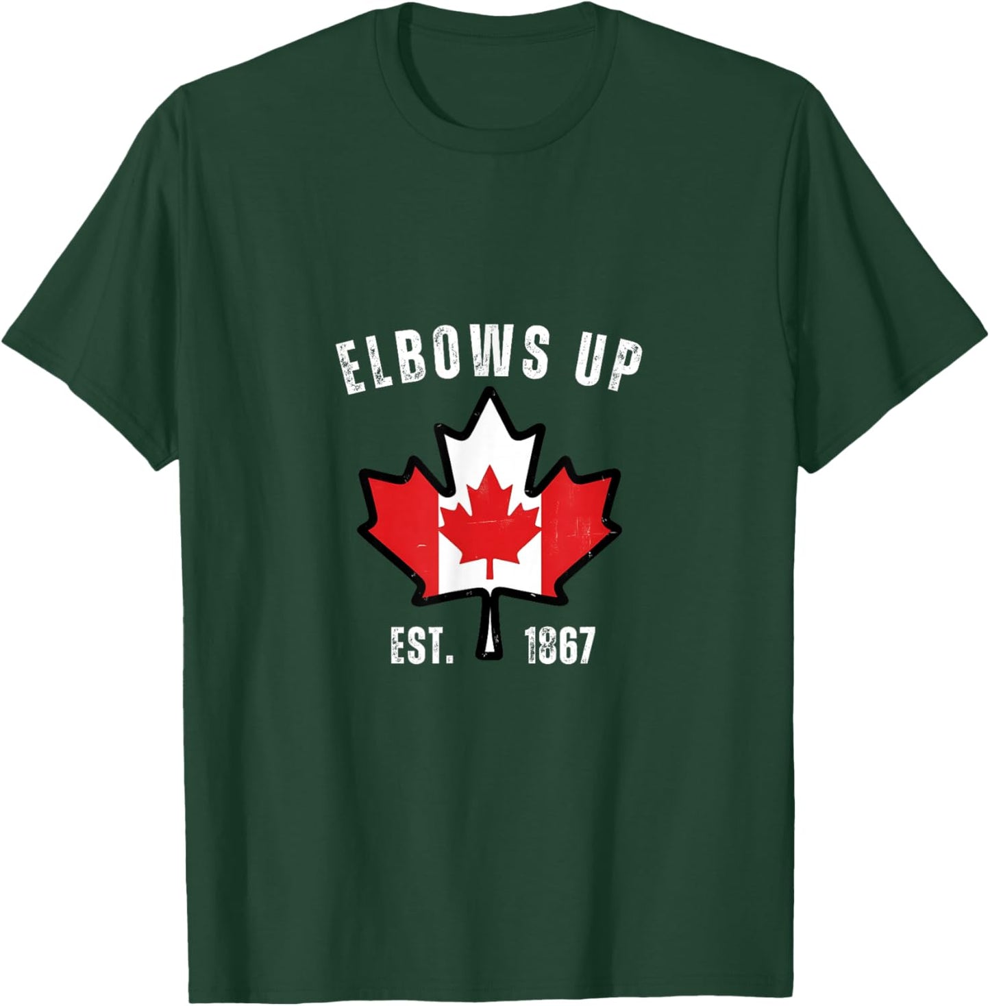 Elbows Up Canada True North Strong and Free Proud Canadian T-Shirt - T-Shirt | Forest