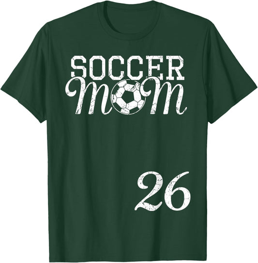 Soccer Mom Jersey Number 26 Favorite Player #26 Team T-Shirt - T-Shirt | Forest
