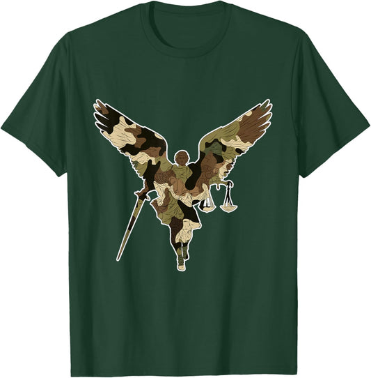 St Michael the archangel warrior of justice. Christian faith T-Shirt - T-Shirt | Forest