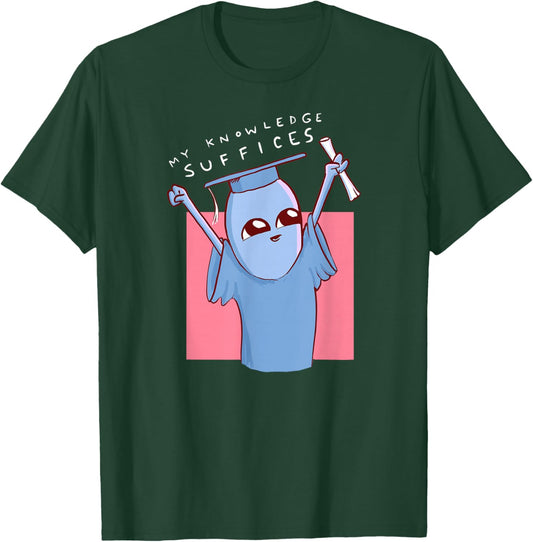 Threadless Nathan W. Pyle My Knowledge Suffices Graphic T-Shirt - T-Shirt | Forest