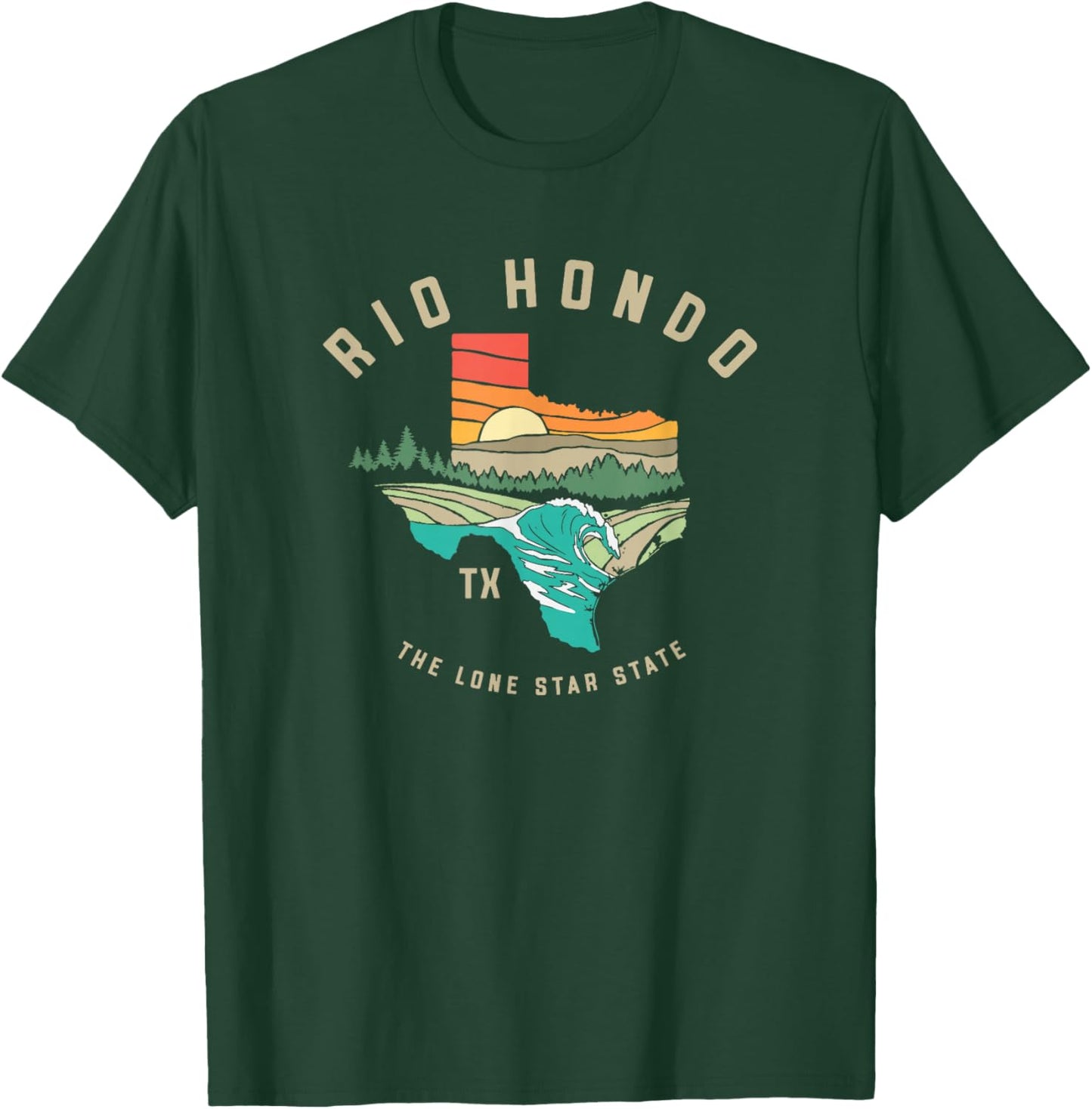 Rio Hondo Texas Outdoors Vintage Nature Illustration T-Shirt - T-Shirt | Forest