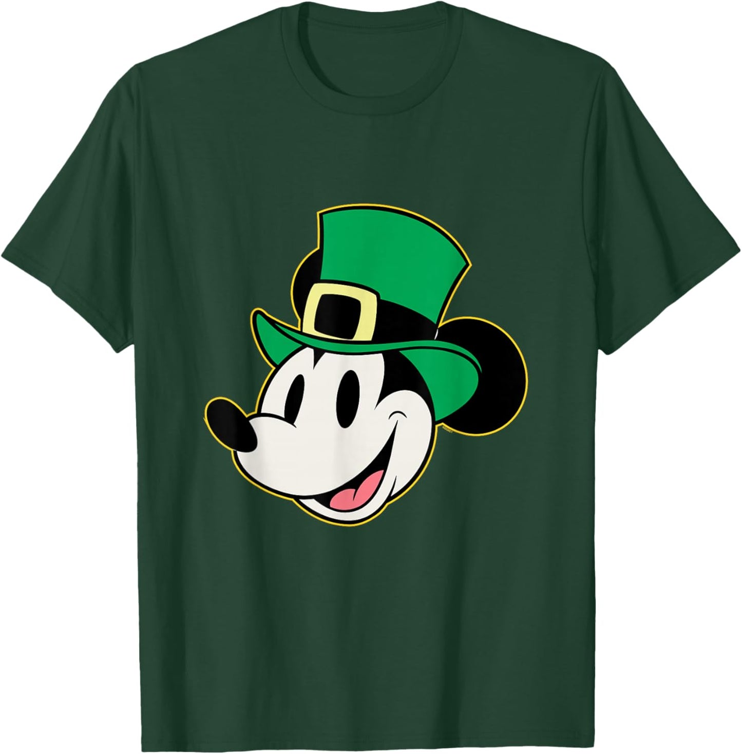 Disney Mickey Mouse St. Patrick's Day Retro Vintage Big Face T-Shirt - T-Shirt | Forest