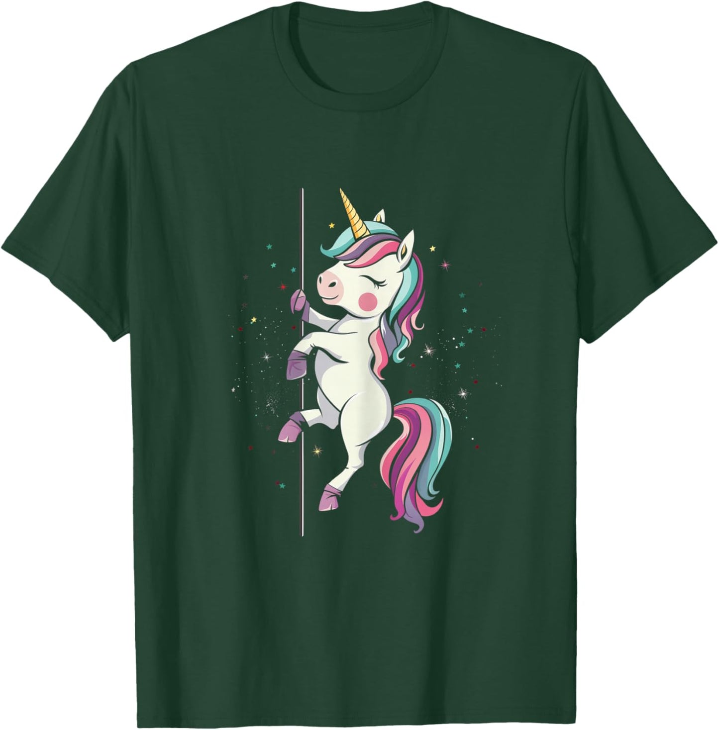 Pole Dance Dancing Unicorn Exotic Dancer Funny Cute T-Shirt - T-Shirt | Forest
