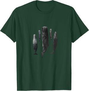 Sleeping Whales Whale School Sea Creatures Ocean Nature , blue, S T-Shirt - T-Shirt | Forest