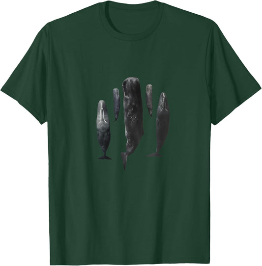 Sleeping Whales Whale School Sea Creatures Ocean Nature , blue, S T-Shirt - T-Shirt | Forest