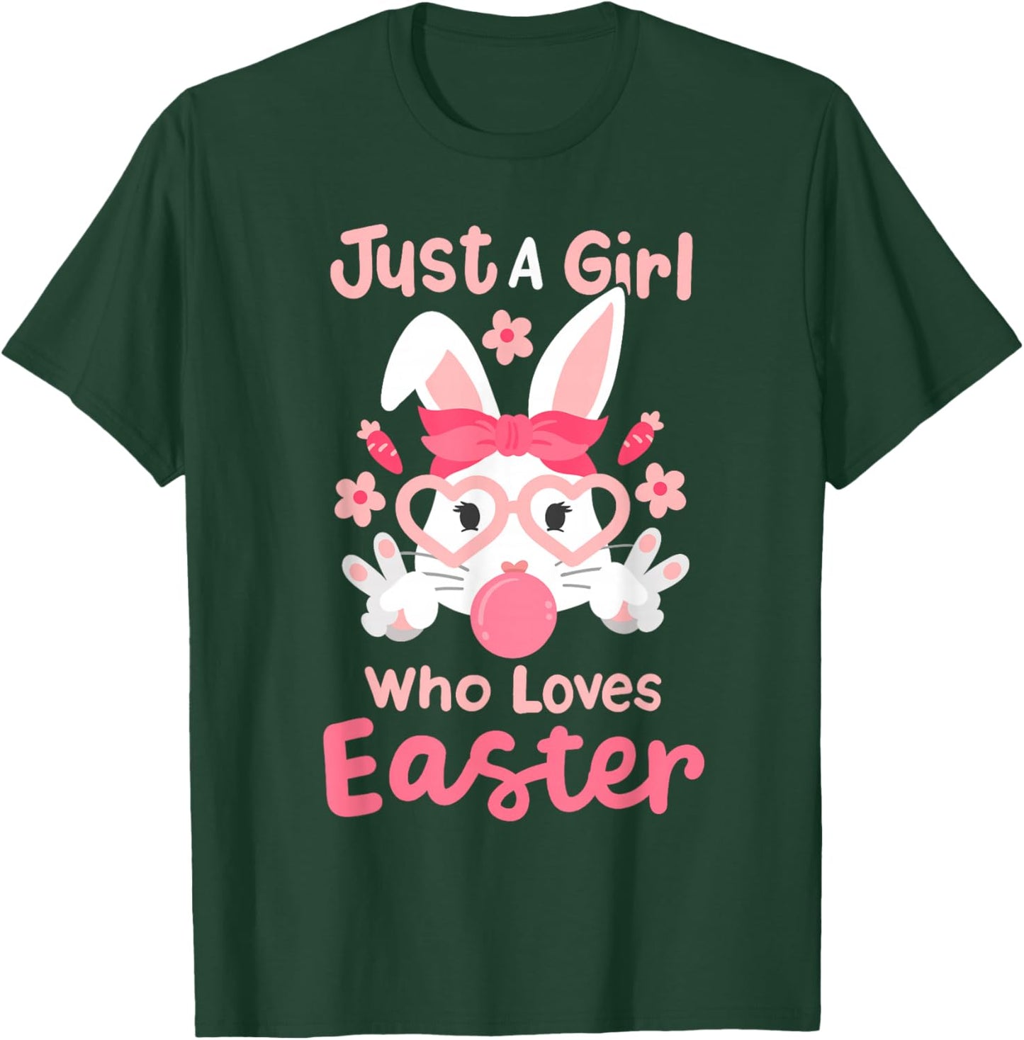 A Girl Who Loves Easter Cute Bunny Family Matching Kids T-Shirt - T-Shirt | Forest