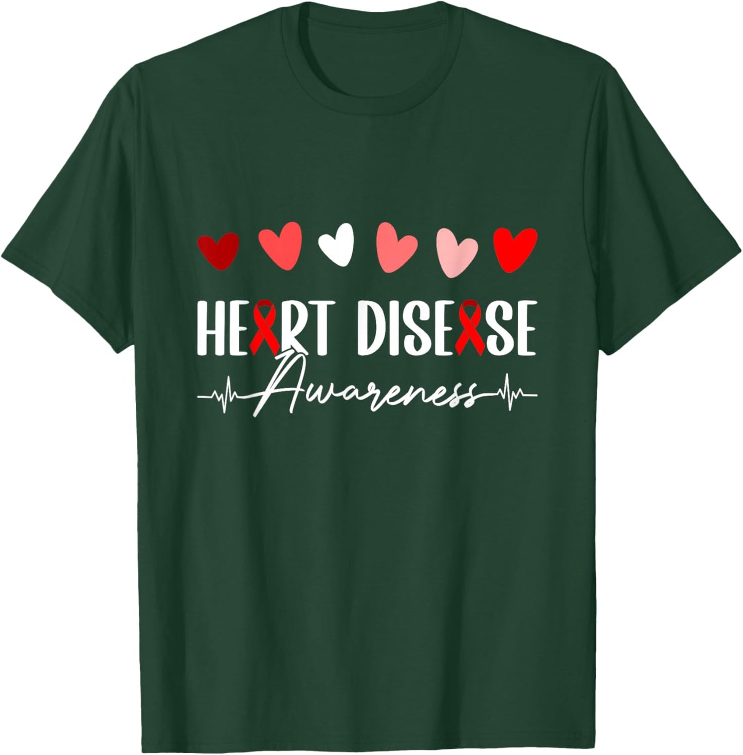 Heart Diseas Awareness CHD Awareness red Heart Health T-Shirt - T-Shirt | Forest