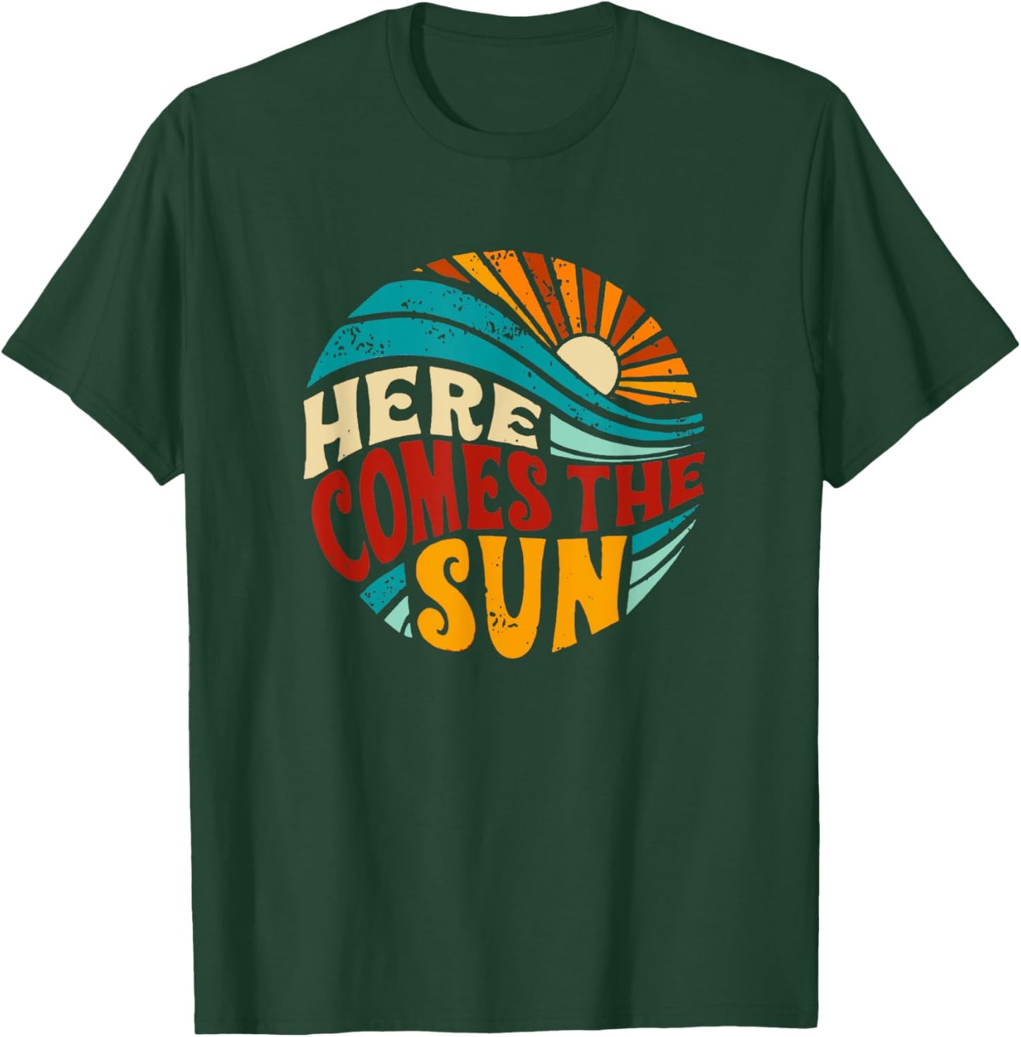 Here Comes The Sun Retro Sunshine Summer Gift D Women T-Shirt - T-Shirt | Forest