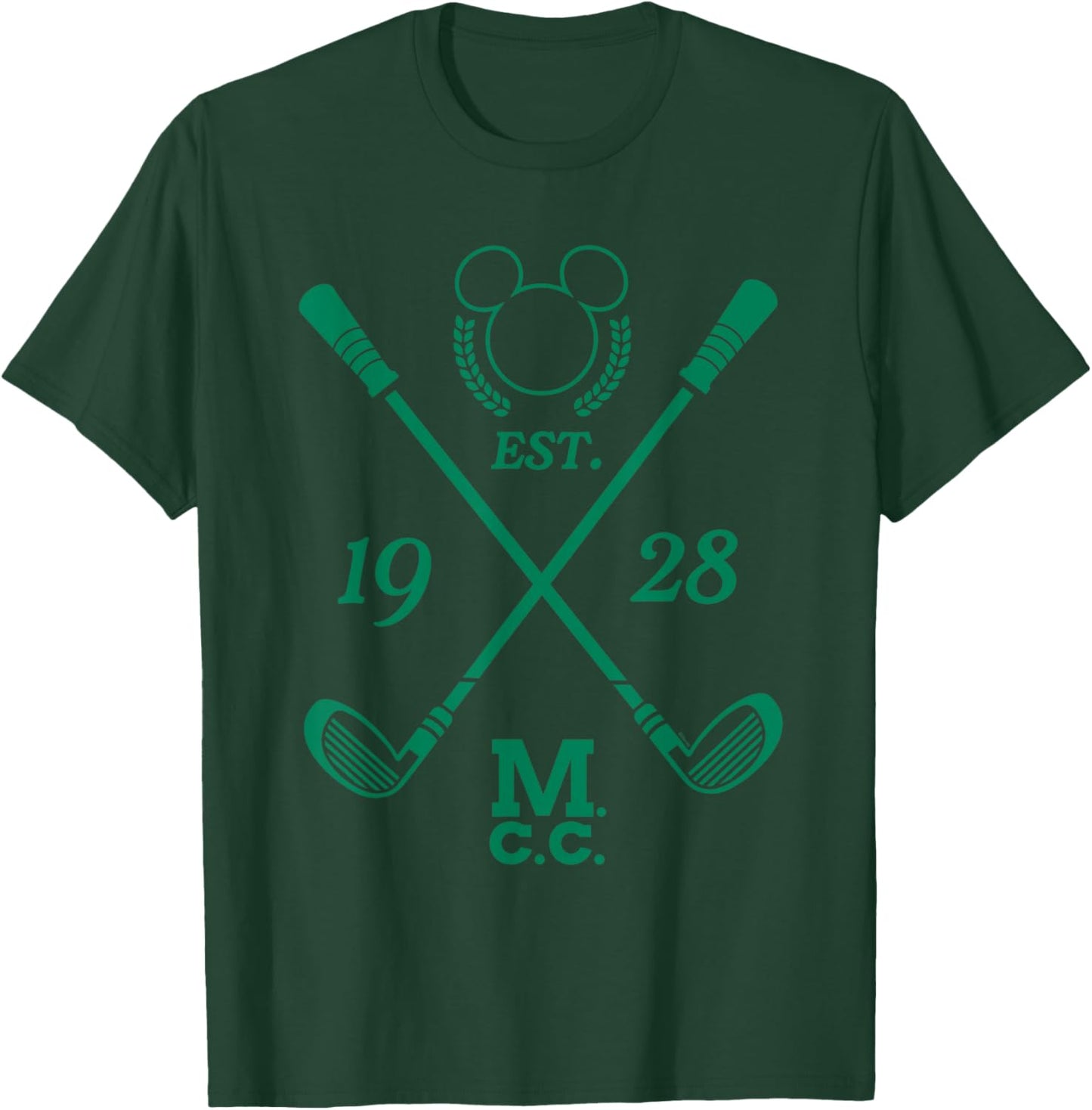 Disney Mickey Mouse Country Golf Club Established 1928 Logo T-Shirt - T-Shirt | Forest
