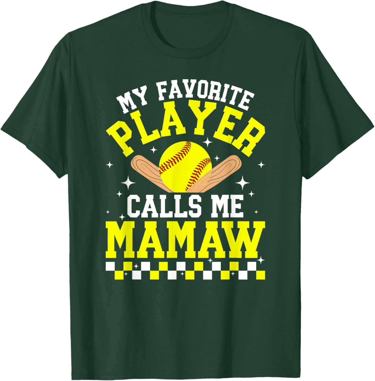 Proud Softball Mamaw Of A Softball Player Mamaw T-Shirt - T-Shirt | Forest