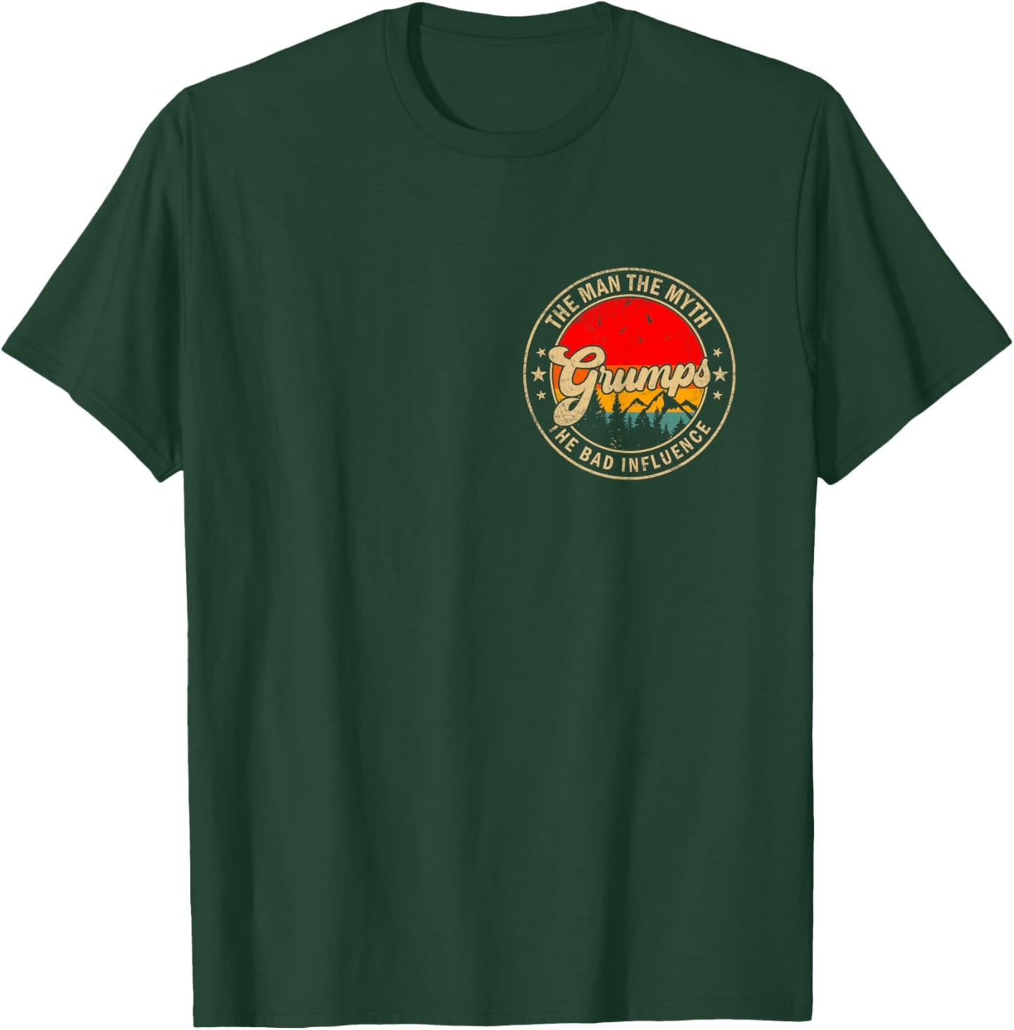 Grumps The Man The Myth The Bad Influence Vintage Retro T-Shirt - T-Shirt | Forest