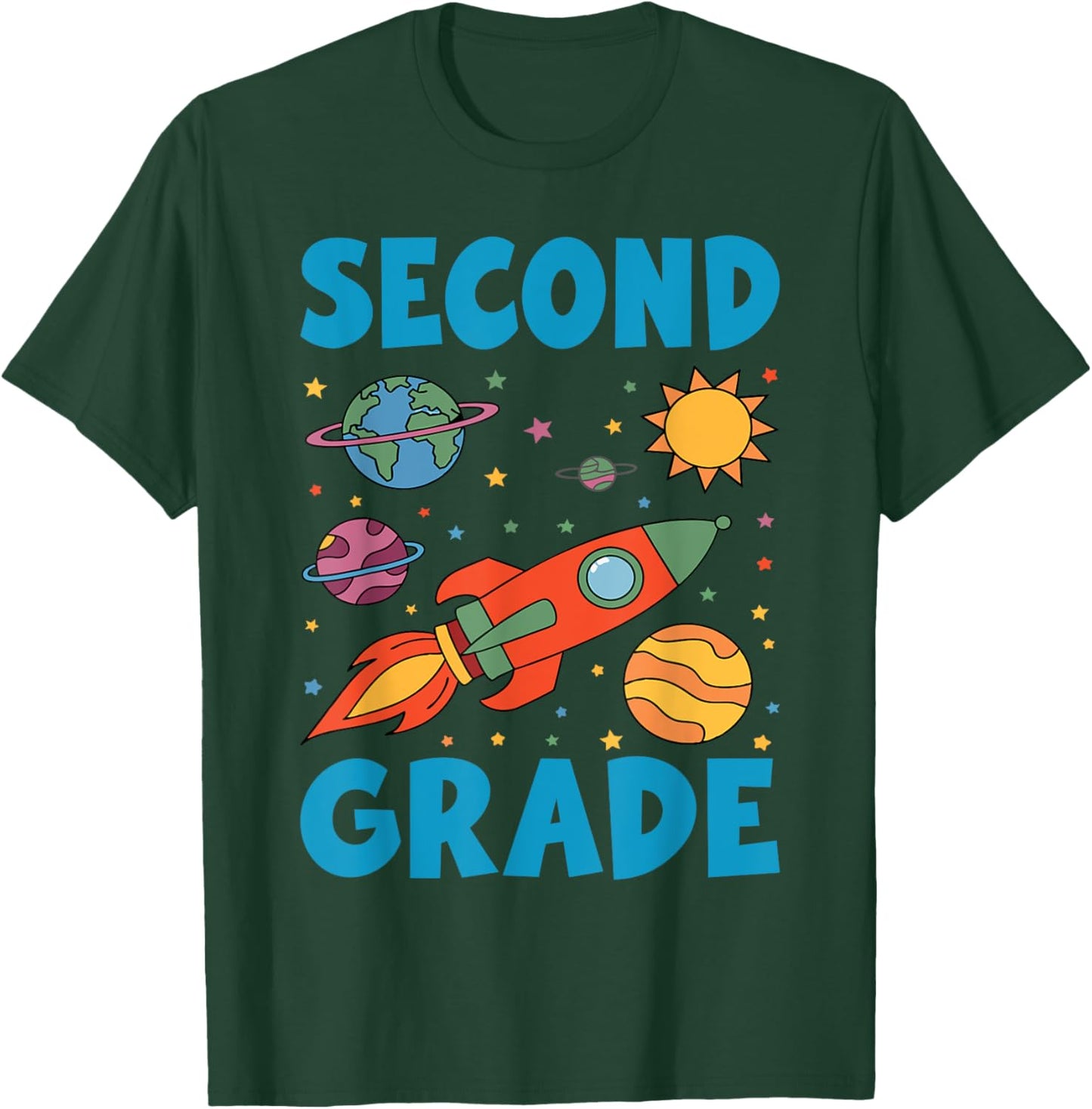 Second Grade Outer Space Solar System Planet 2nd Grade T-Shirt - T-Shirt | Forest