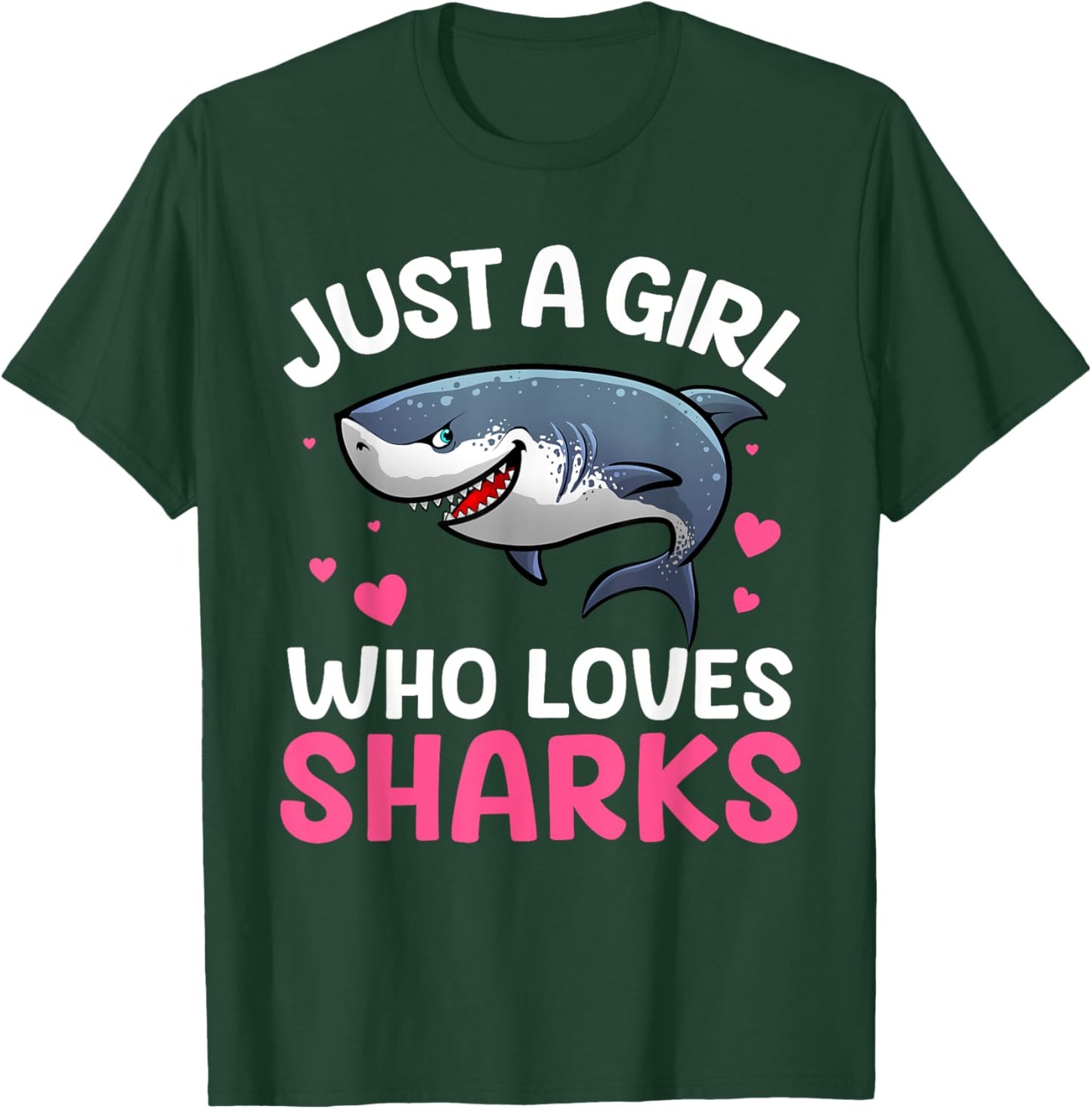 Cool Shark Art Girls Kids Shark Themed Shark Lover T-Shirt - T-Shirt | Forest