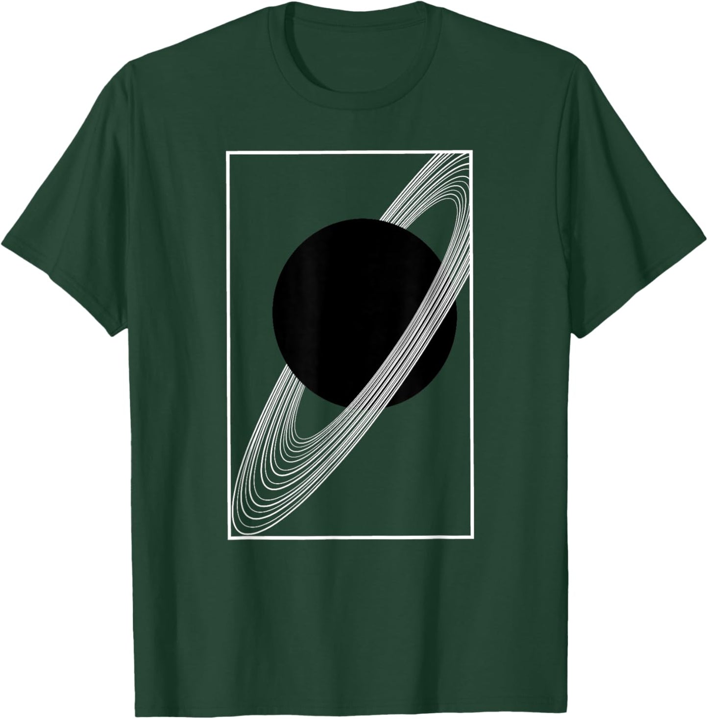 Rings of Saturn | Minimalist Astronomy Solar Planet System T-Shirt - T-Shirt | Forest