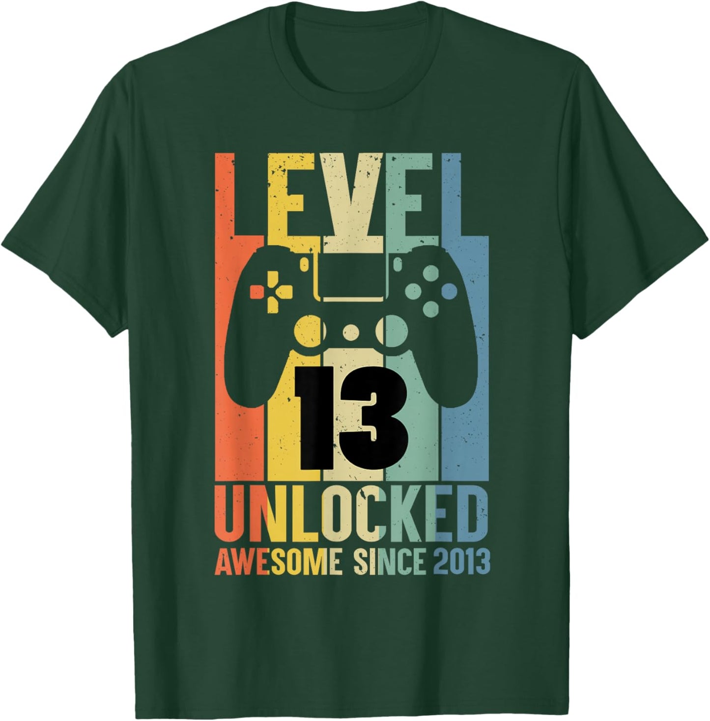 Level 13 Unlocked Awesome Since 2013 13th Birthday Boy Gamer T-Shirt - T-Shirt | Forest