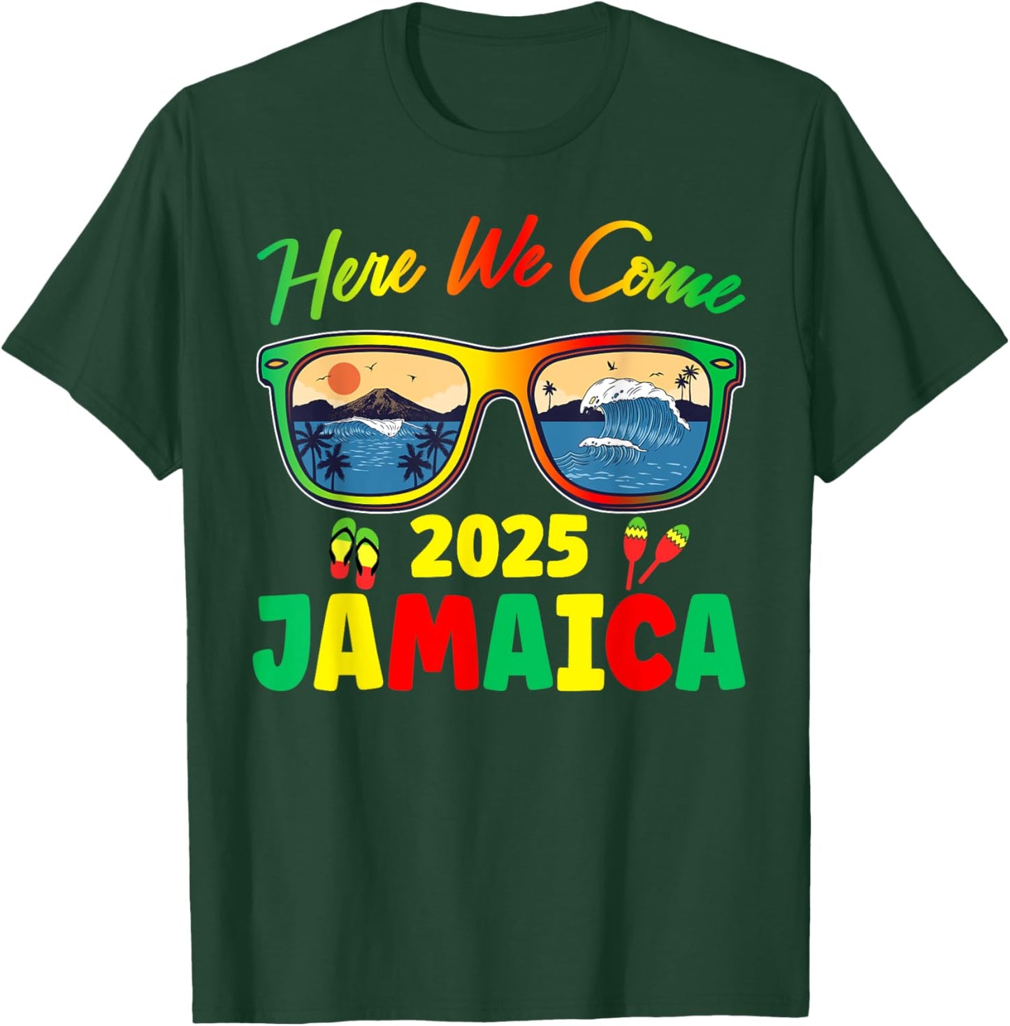Jamaica 2025 Here We Come Matching Family Dream Vacation T-Shirt - T-Shirt | Forest