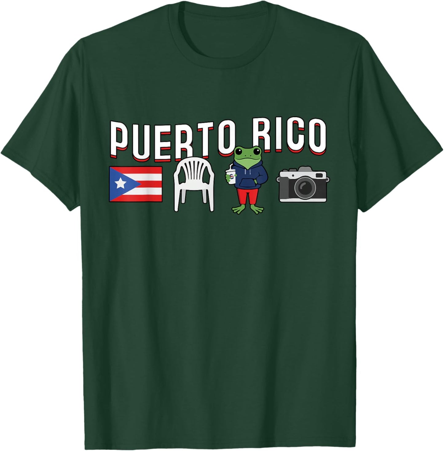 Porto Rico Frog Coqui Drapeau hispanique Porto Rico T-Shirt - T-Shirt | Forest
