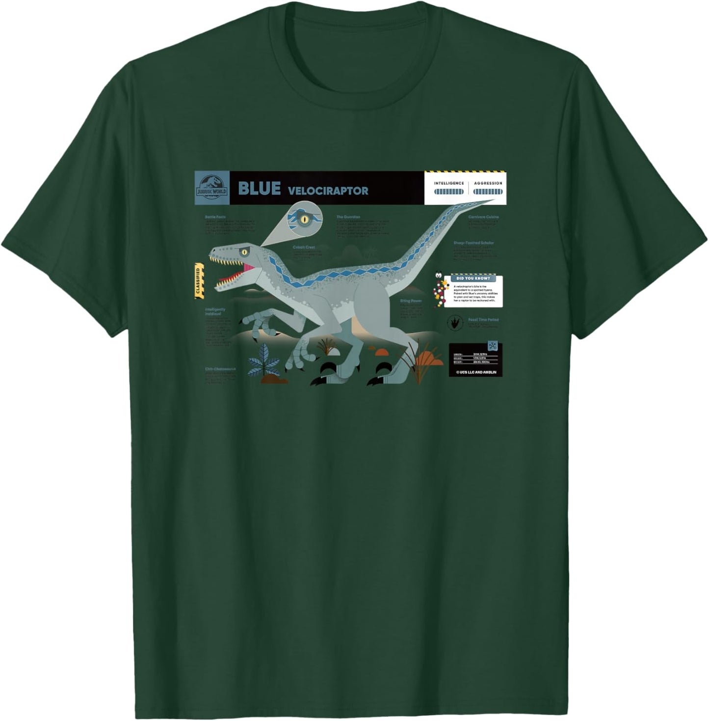 Jurassic World Blue Velociraptor Profile T-Shirt - T-Shirt | Forest