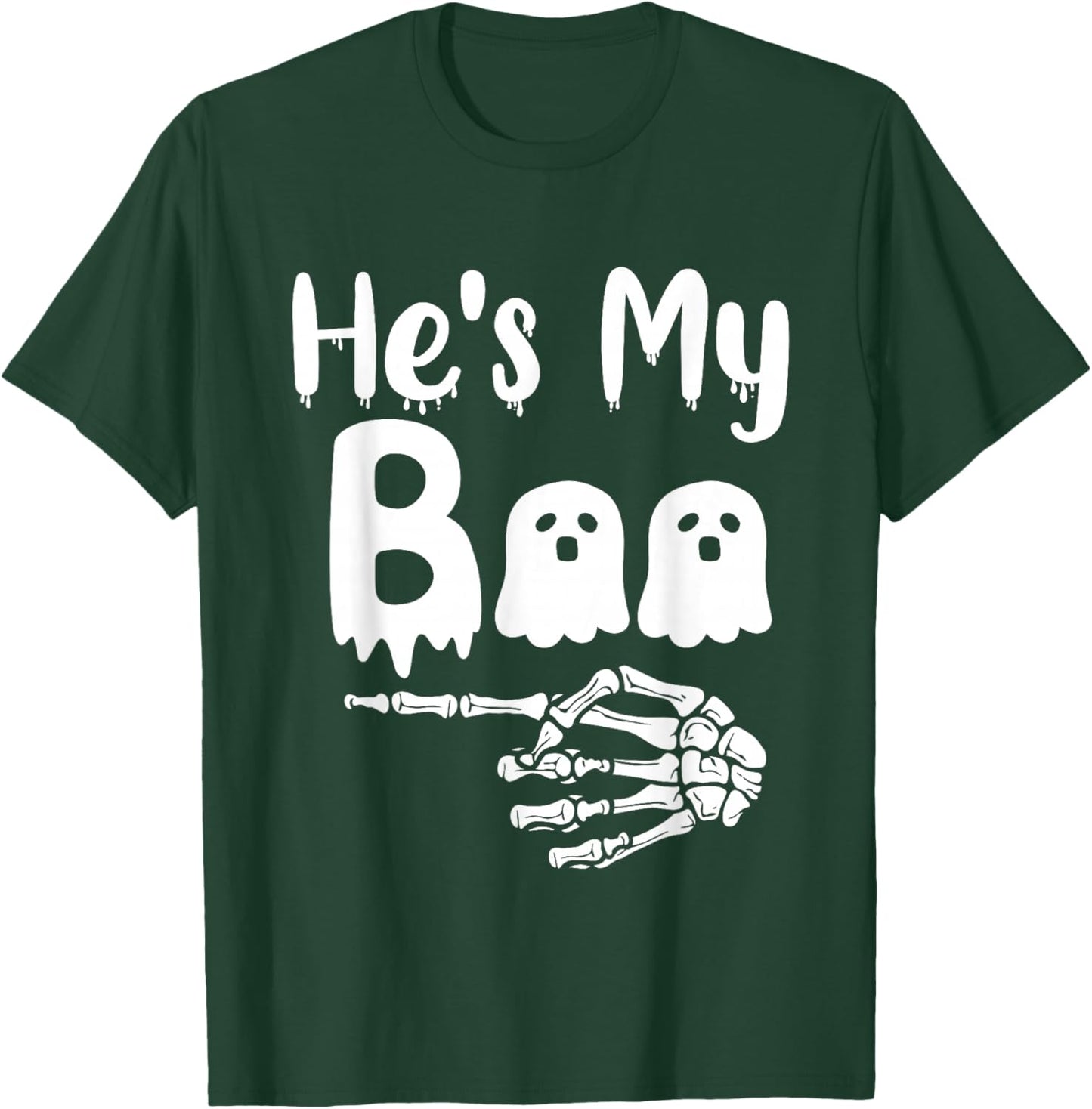 She's My Boo Matching Halloween Pajama Couples He's My Boo T-Shirt - T-Shirt | Forest