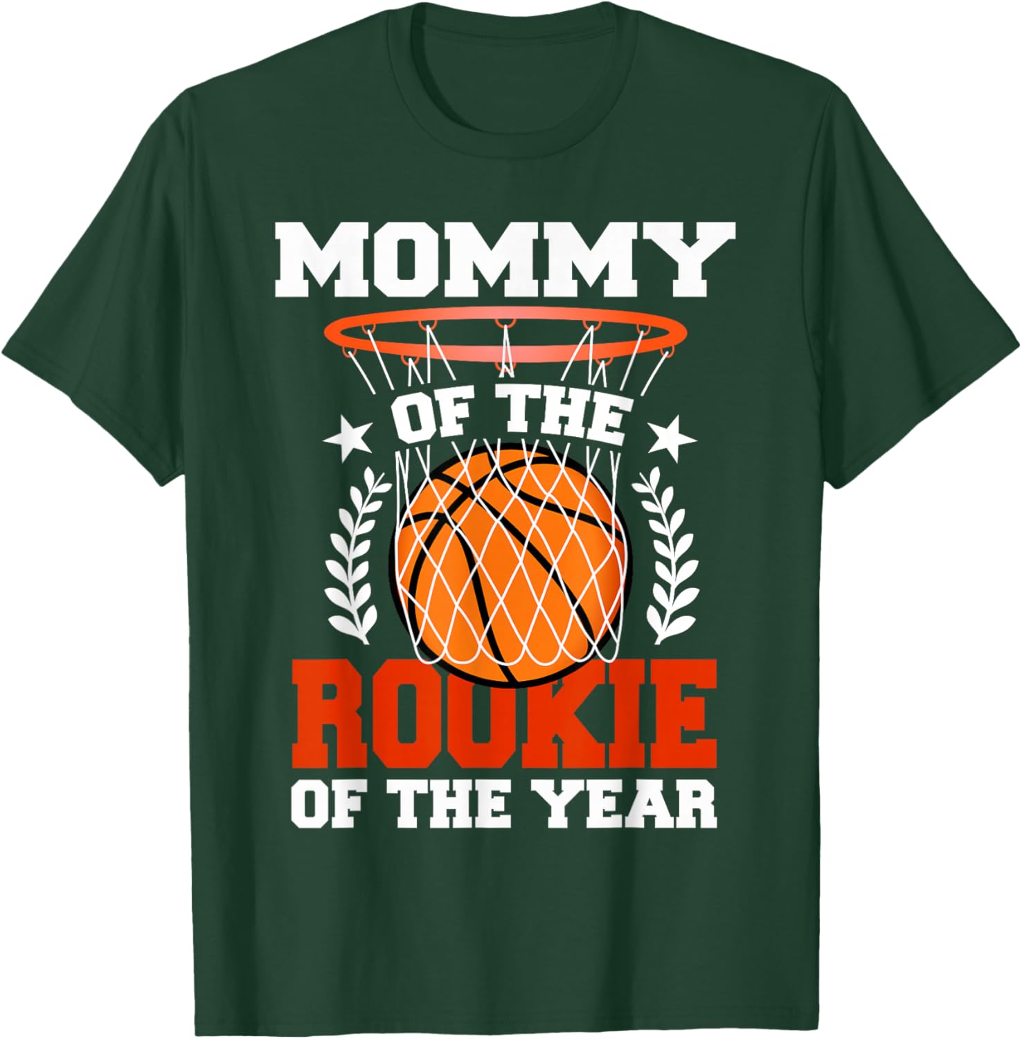 Mommy Of Rookie 1st Basketball Birthday Theme Matching T-Shirt - T-Shirt | Forest