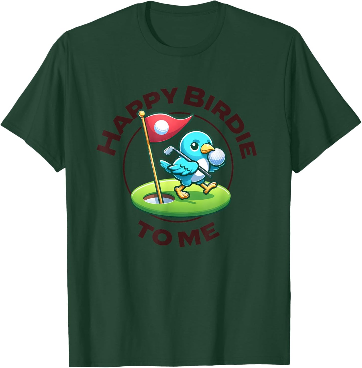Funny Golf Birthday Happy Birdie Golfer Kids Boys Men T-Shirt - T-Shirt | Forest