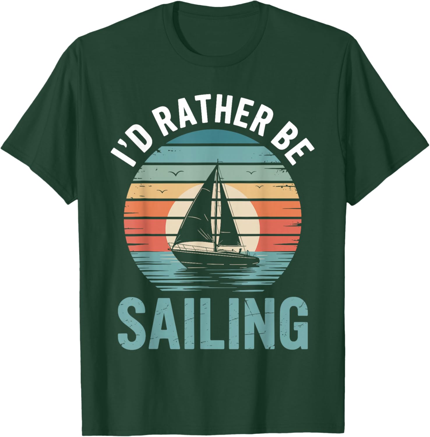 Cool Sailing Art Women Kids Sail Boat Sailor Sailing T-Shirt - T-Shirt | Forest