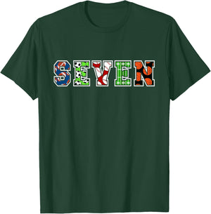 Kids 7th Birthday Sports Birthday Party 7 Year Old Boy T-Shirt - T-Shirt | Forest