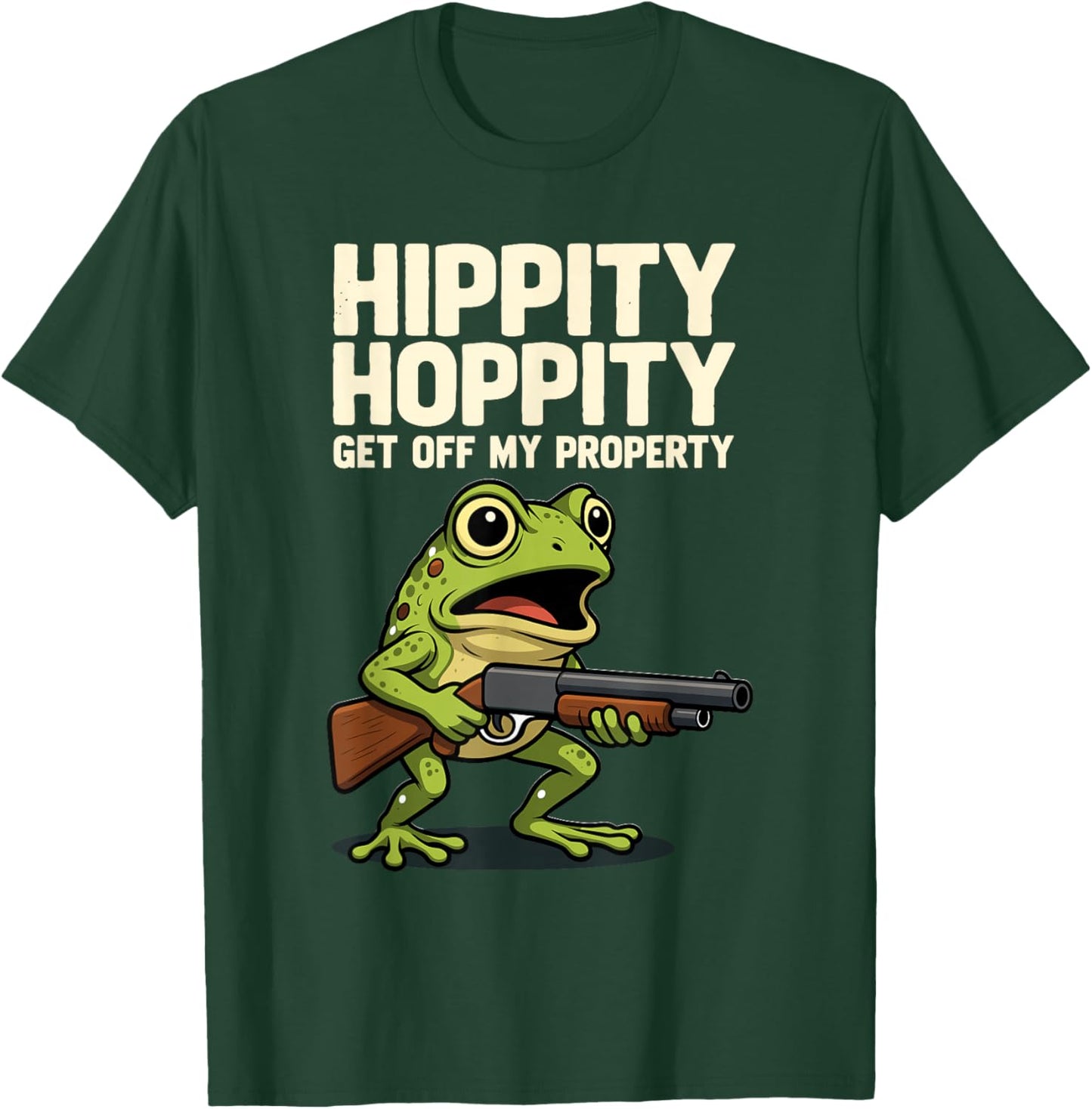 Hippity Hoppity Get Off My Property Funny Frog Meme T-Shirt - T-Shirt | Forest