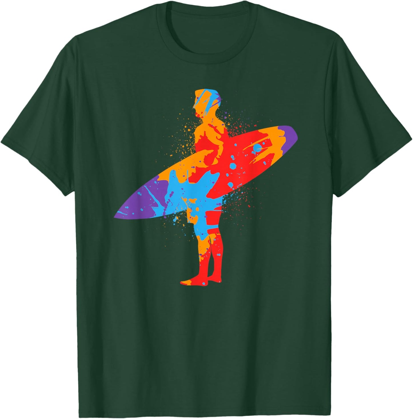 Surf Beach Colorful Surfboard Surfers Boys Men Kids Surfing T-Shirt - T-Shirt | Forest
