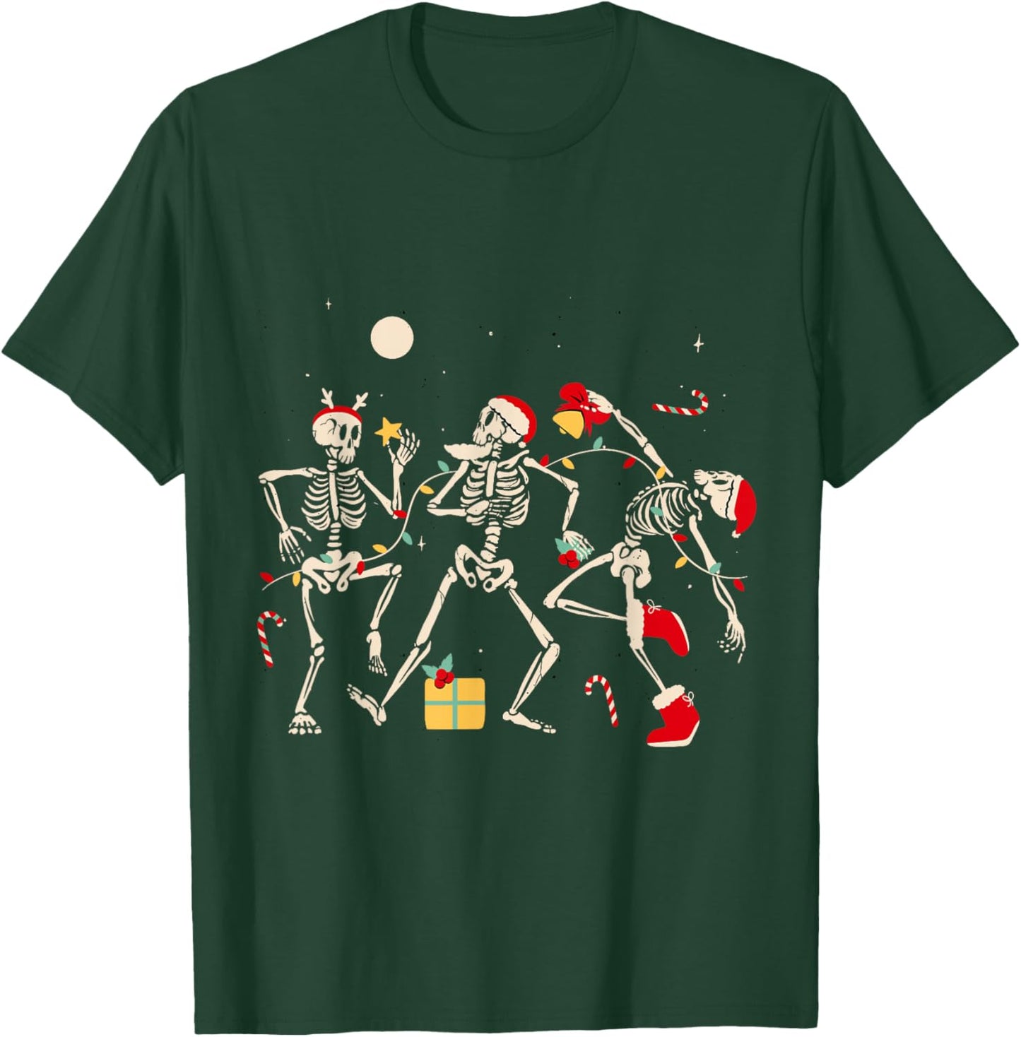 Funny Christmas Dancing Skeletons Xmas Humor Adult T-Shirt - T-Shirt | Forest