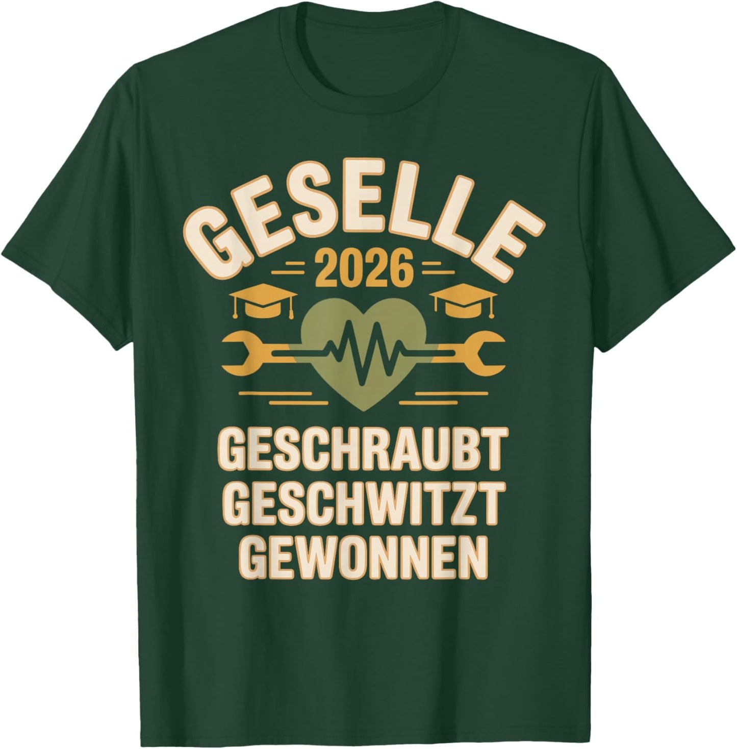 with German Text "Azubi Ausbildung bestandene Gesellenprüfung Geselle" 2026 T-Shirt - T-Shirt | Forest