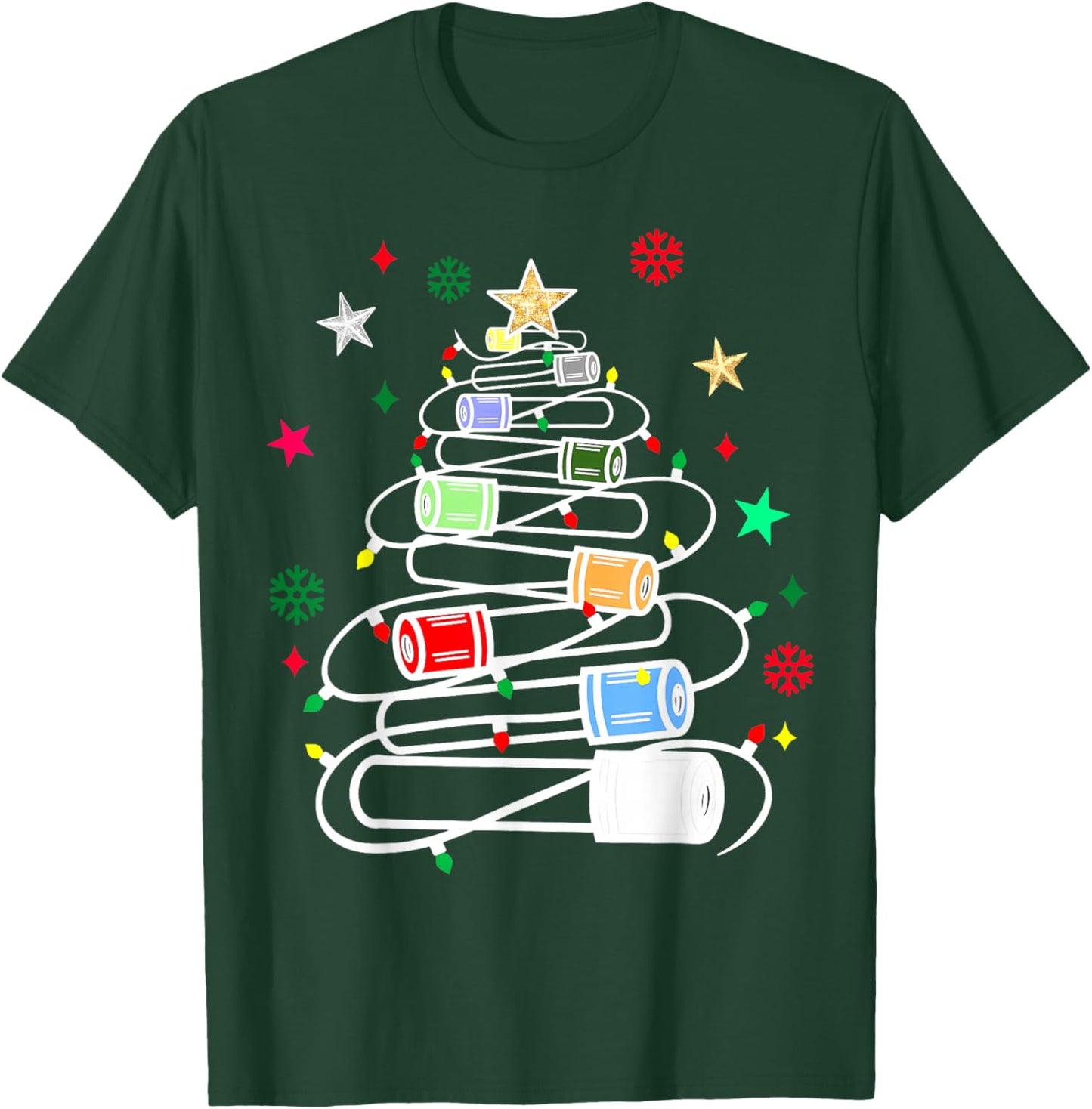 Chemistry Lab Scientist Phlebotomist Christmas Test Tubes Christmas Tree for Medical Professionals, Science Enthusiasts, Lab Technicians, -Adults, Black, Small, Short Sleeve, Winter T-Shirt - T-Shirt | Forest