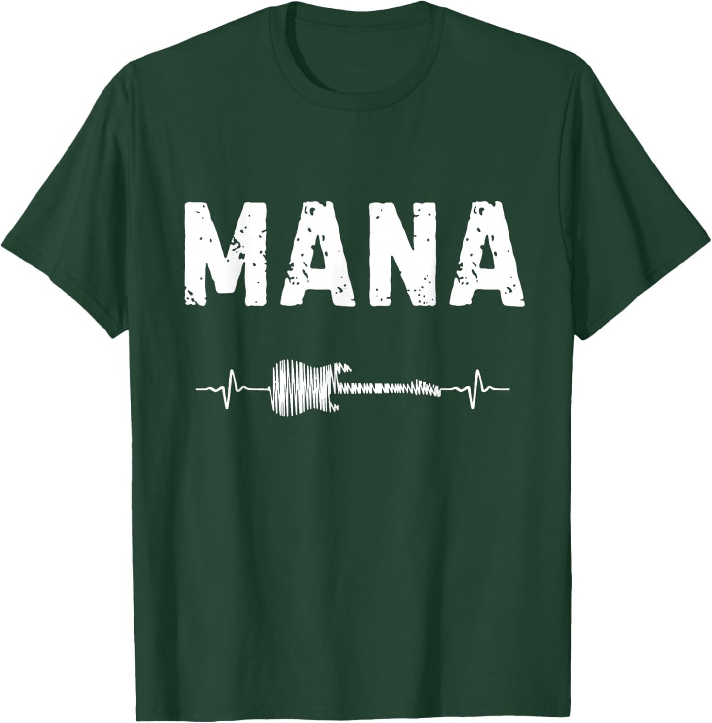 Mana Guitar Heartbeat Music Guitarist Retro Vintage T-Shirt - T-Shirt | Forest