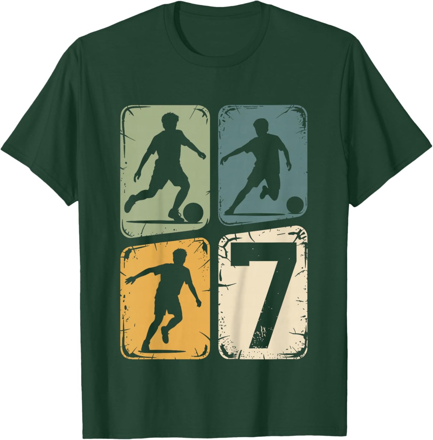 7. Geburtstag Junge Fußball Ball Jungs Fußballer 7 Jahre T-Shirt - T-Shirt | Forest