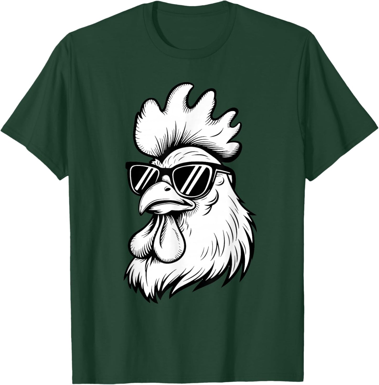Funny Chicken With Sunglasses Chicken Farm Animals Lover T-Shirt - T-Shirt | Forest