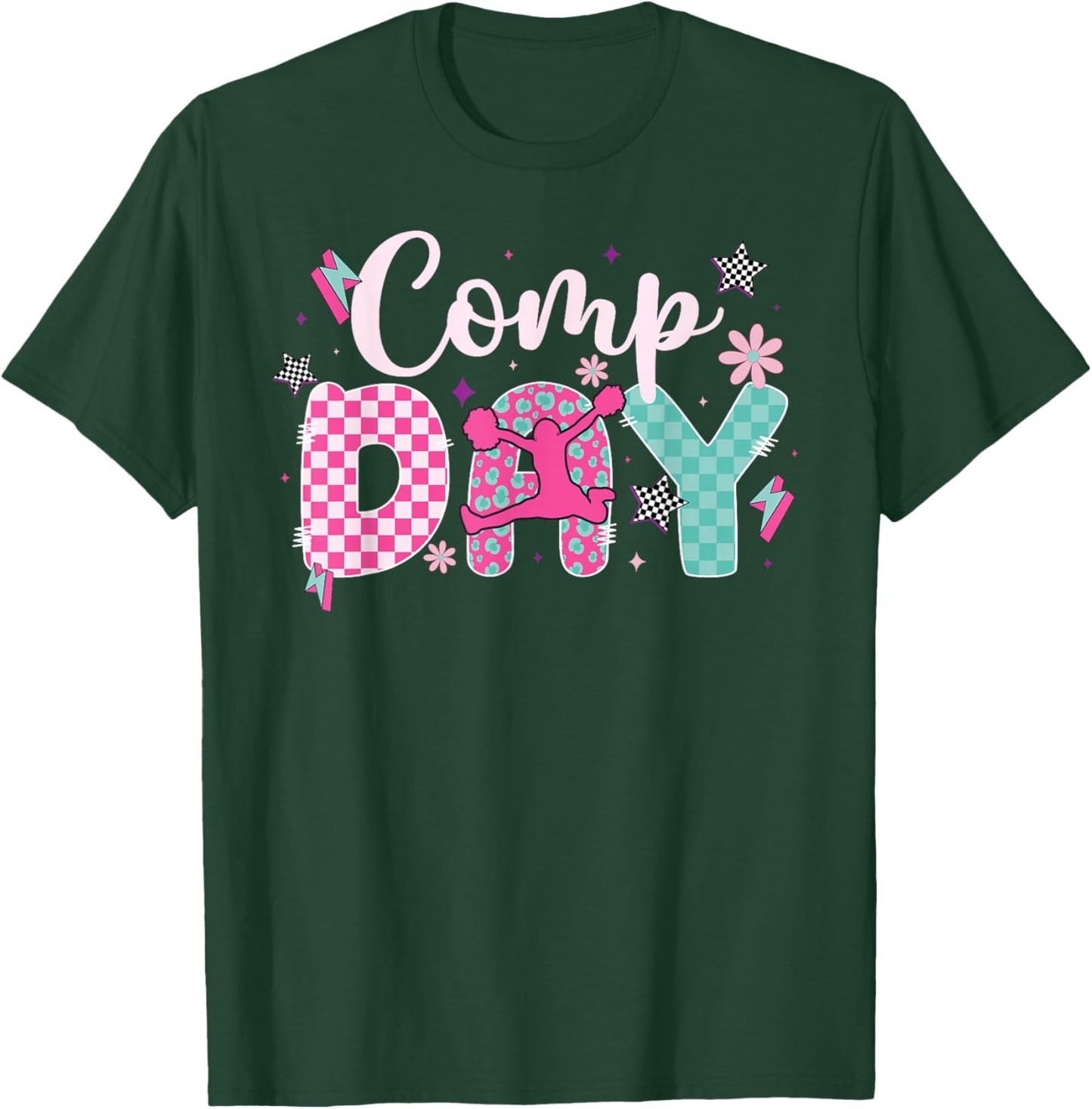 Cheer Comp Day Cheerleading Competition Day T-Shirt - T-Shirt | Forest