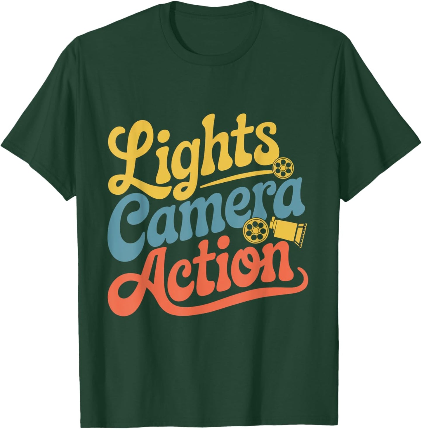 Director Film Crew Lights Camera Action Video Producer Quote T-Shirt - T-Shirt | Forest